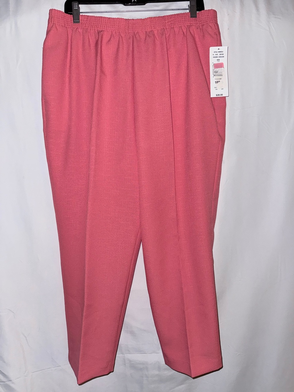 NWT Allison Daley Coral Pink Elastic Waist Straight Leg Pants Size 16PS
